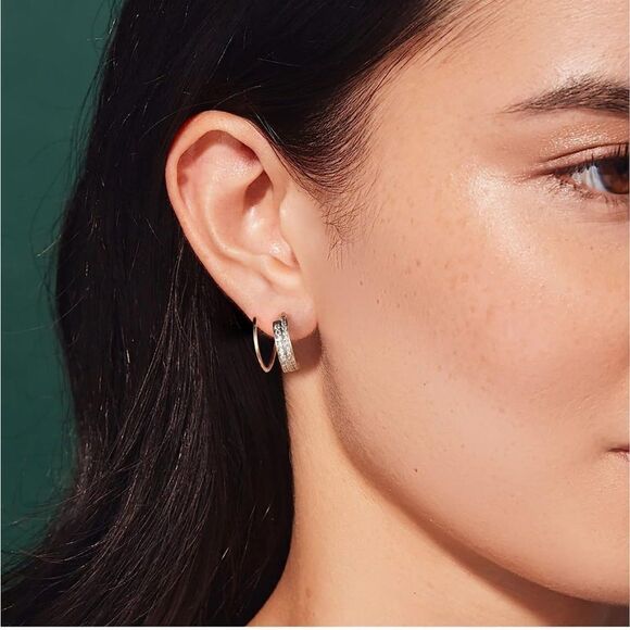 Gold 14k Gold Plated Spiral Cubic Zirconia Earrings - Picture 2 of 3